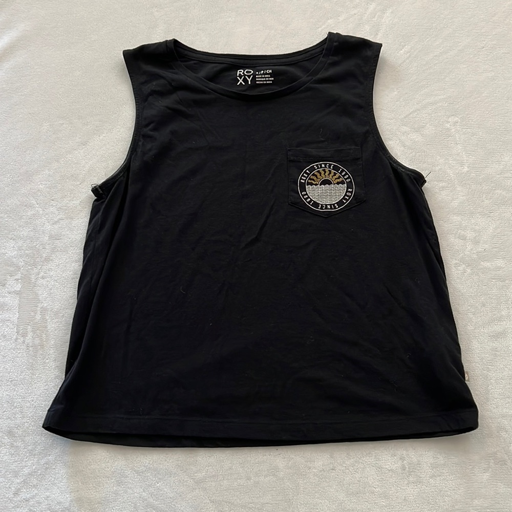 Black Roxy muscle tank top. Size S.